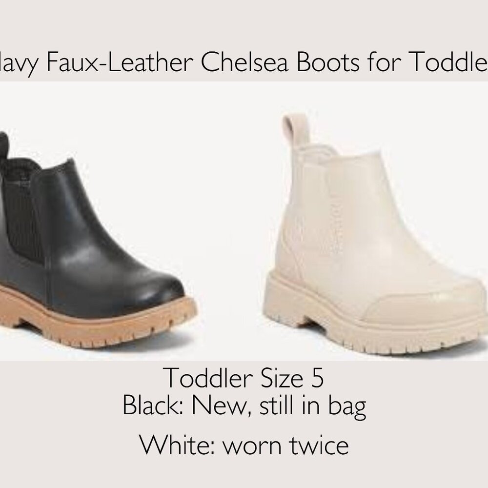 Old Navy Faux-Leather Chelsea Boots for Toddler Girls Size 5 Toddler